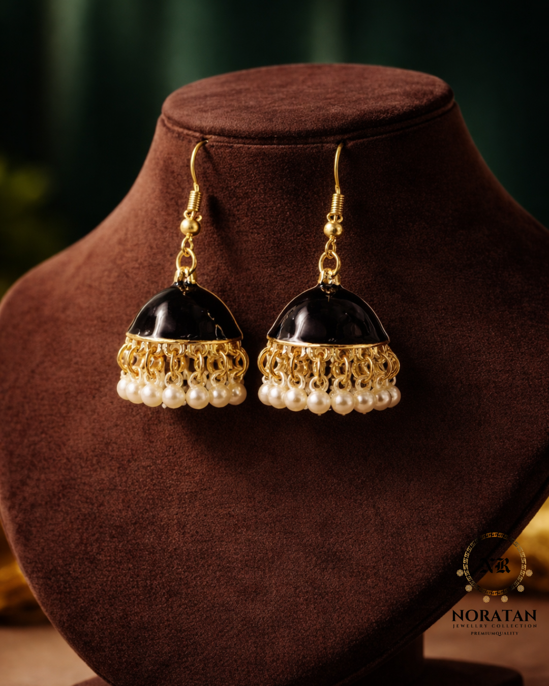 Black Pearl Drop Jhumka earrings online