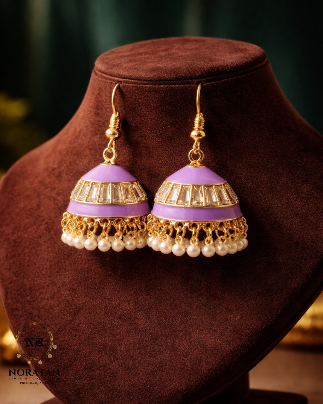 Polki Jhumka Earrings | Simple Traditional Style Pakistan