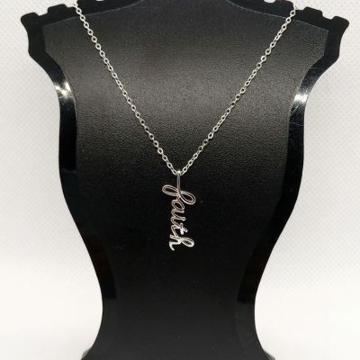Faith Script Pendant Necklace