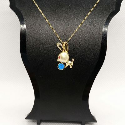 Blue Bunny Charm Pendant